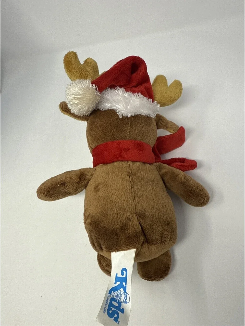 Brown Moose With Santa Hat Plush Stuffed Animal